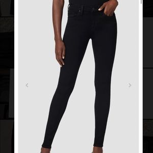 Hudson Nico Midrise Super Skinny Black Denim